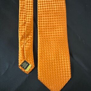 Donald J Trump Vibrant Orange Checkered Men's Tie